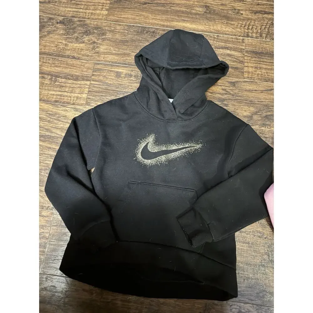 2- Nike kids girls hoodies Pink Black Sz:6